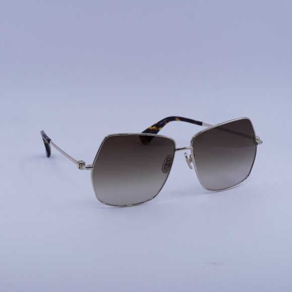 MaxMara JEWEL MM0035-H 32F Sunglasses Gold Geometric Frame, Brown Lenses - Picture 1 of 11